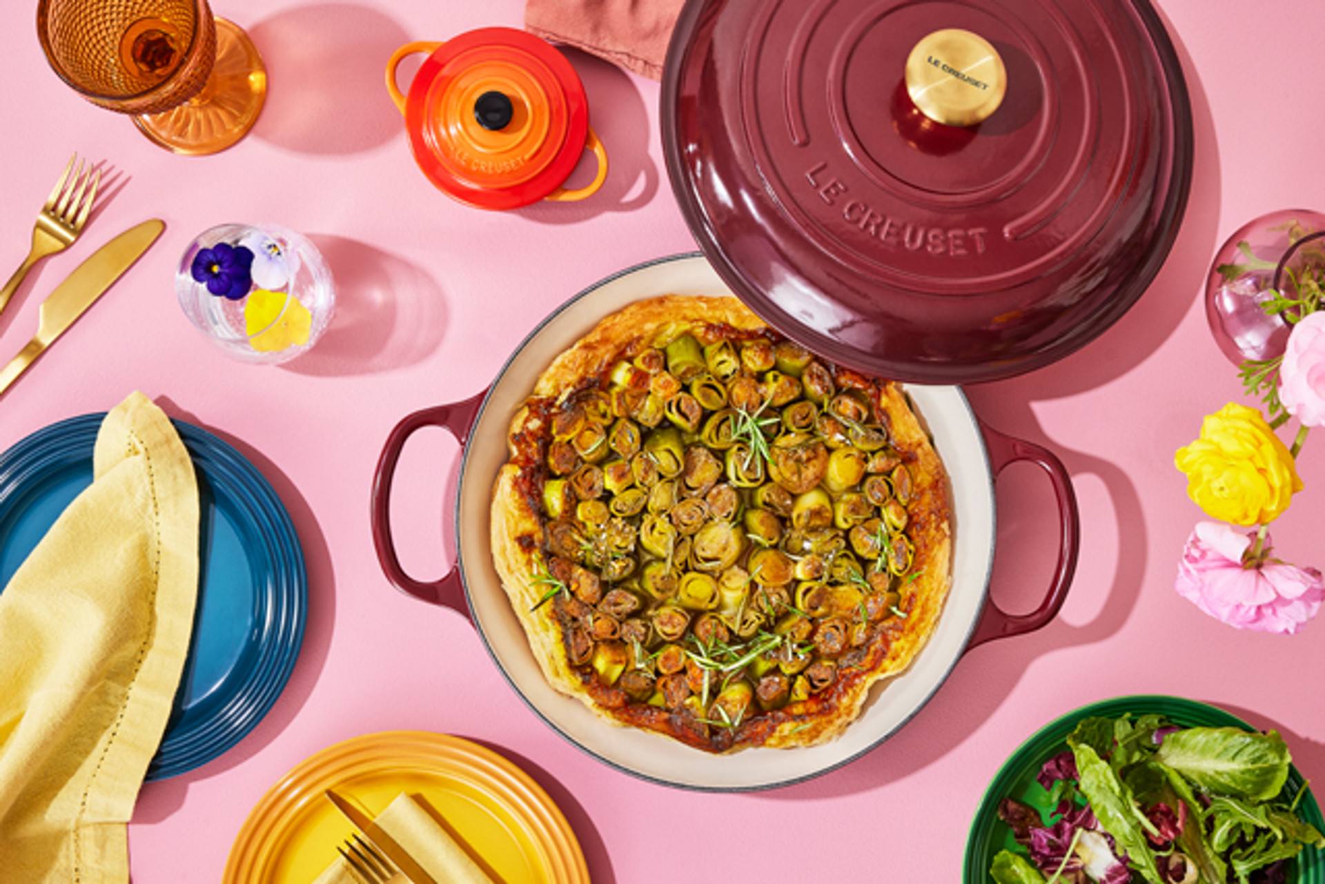 Le Creuset Honey & Parmesan Leek Tarte Tatin Recipe