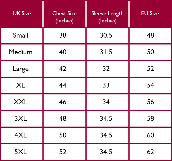 Alan Paine Mens Jumpers Size Guide