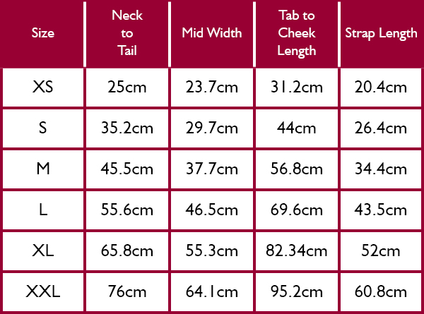 Barbour Dog Coats Size Guide
