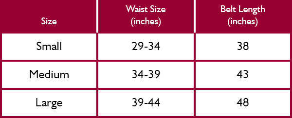 Barbour Mens Belt Size Guide