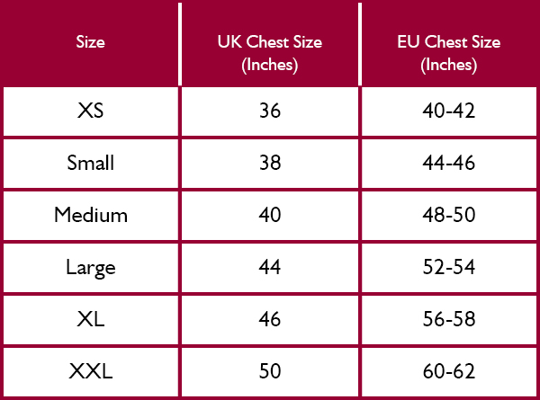 Barbour xxl outlet size guide
