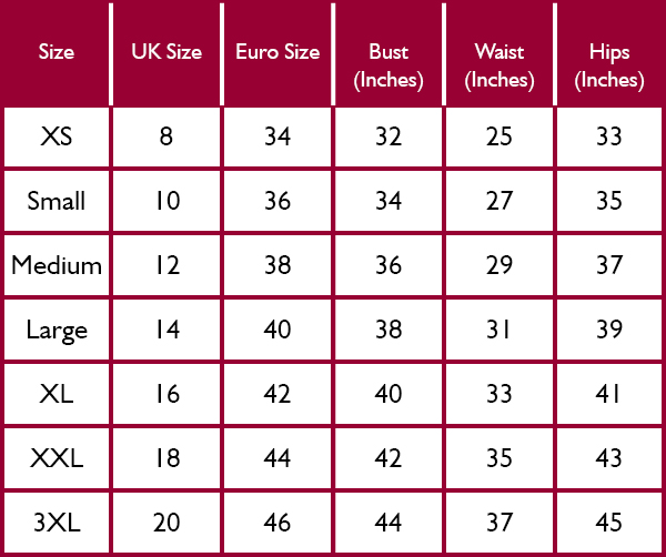 Dubarry Womens Clothing Size Guide