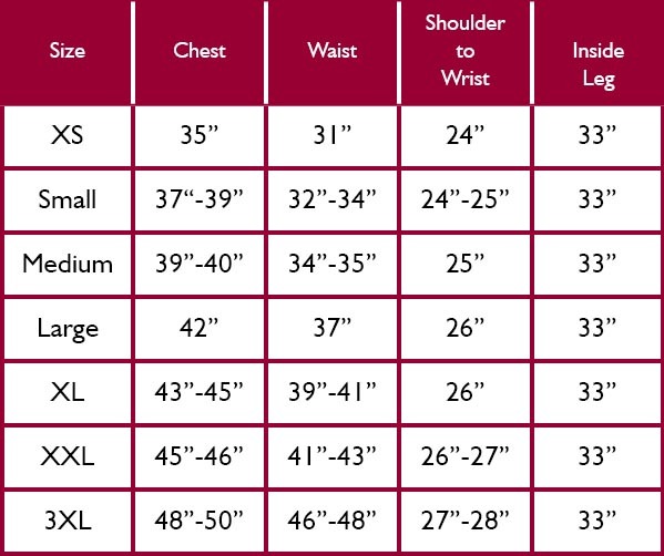 Harkila Mens Base Layers Size Guide