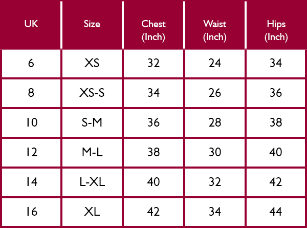 Holland Cooper Womens Size Guide