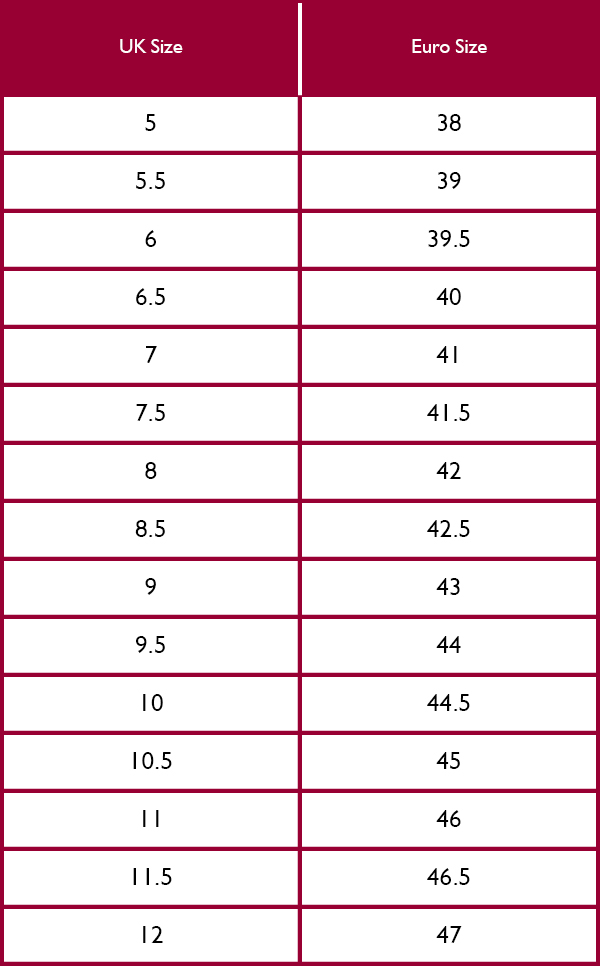 Meindl Mens Footwear Size Guide