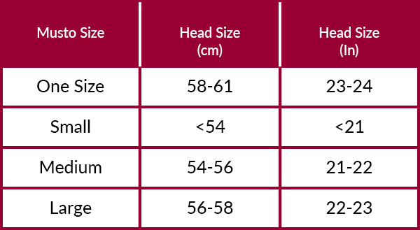 Musto Mens Tops Size Guide
