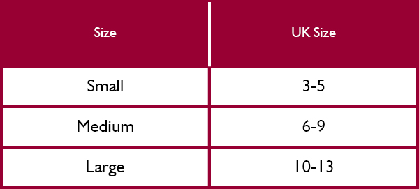 Musto Socks Size Guide