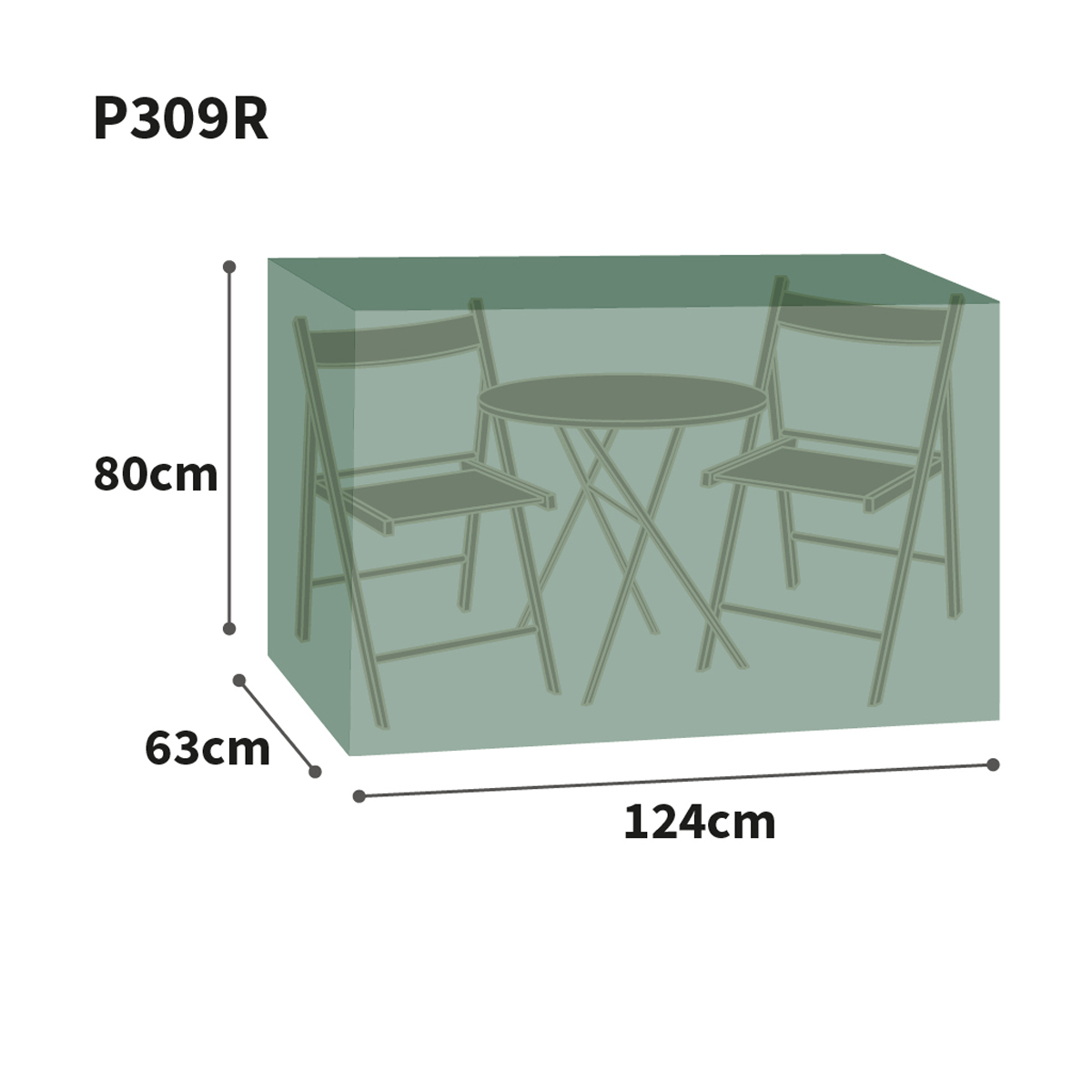Bosmere Protector Bistro Set Cover Graphic Size Guide