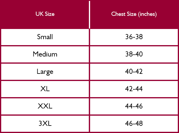 Schoffel Mens T-Shirts Size Guide