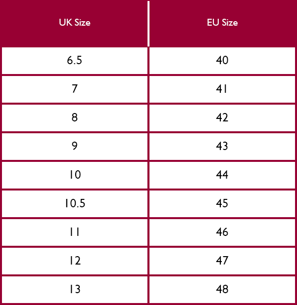 Seeland Wellington Boots Size Guide