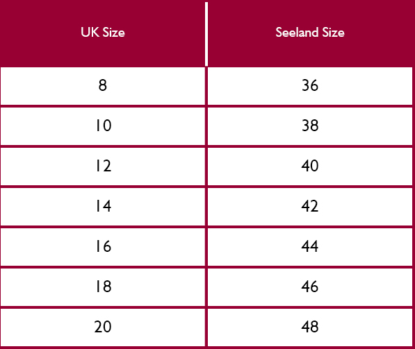 Seeland Womens Shirts Size Guide