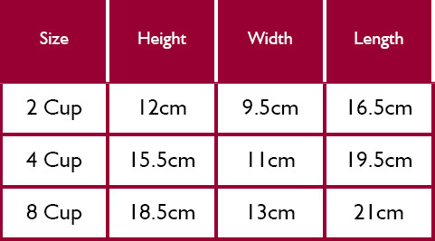 Stellar Traditional Continental Teapot Size Guide
