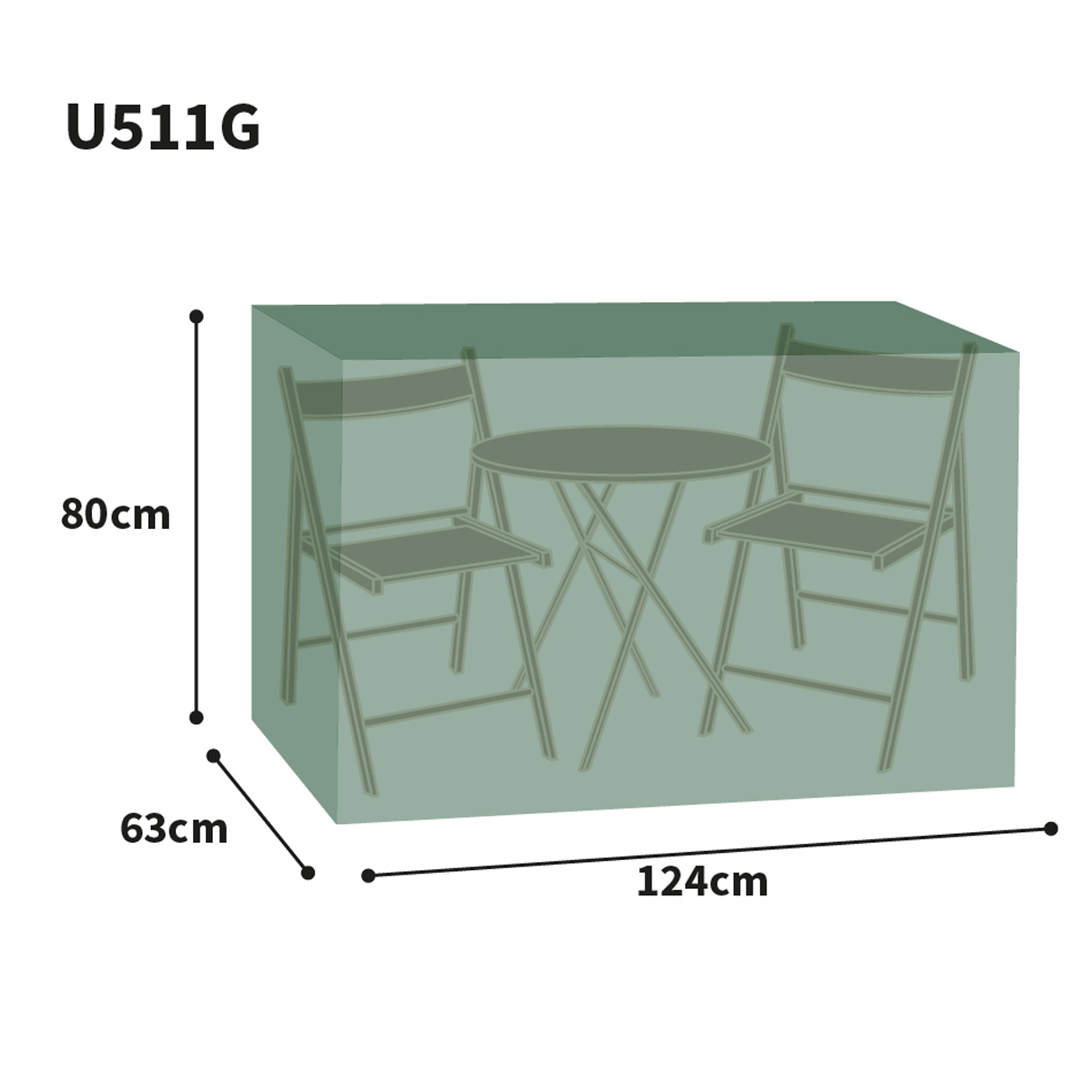 Bosmere Ultimate Protector Bistro Set Cover Graphic Size Guide