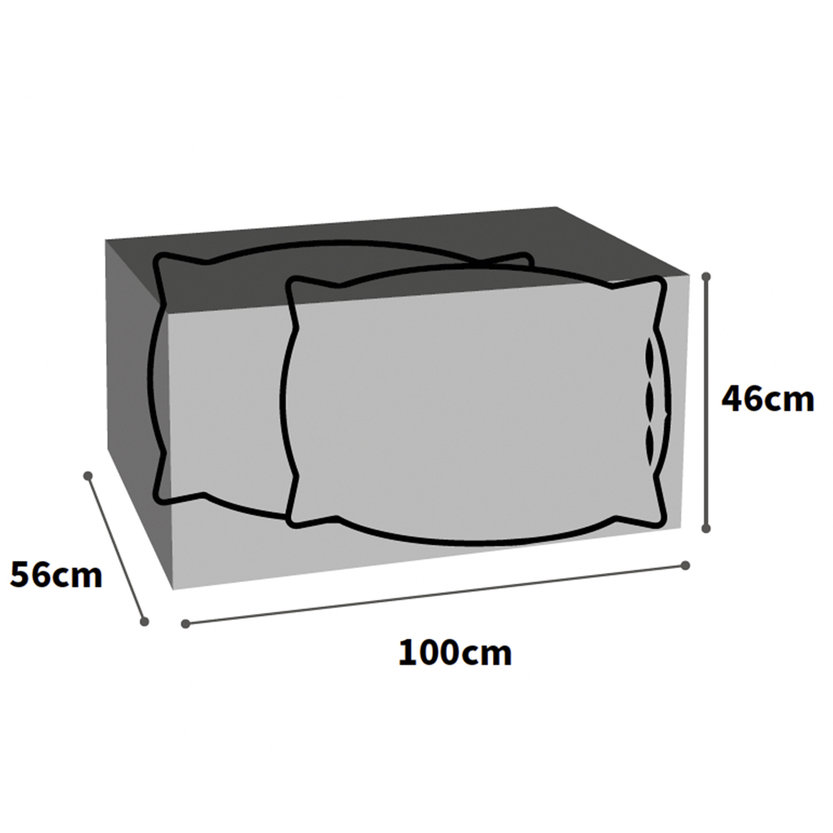 Bosmere Ultimate Protector Cushion Sto-Away Cover Graphic Size Guide