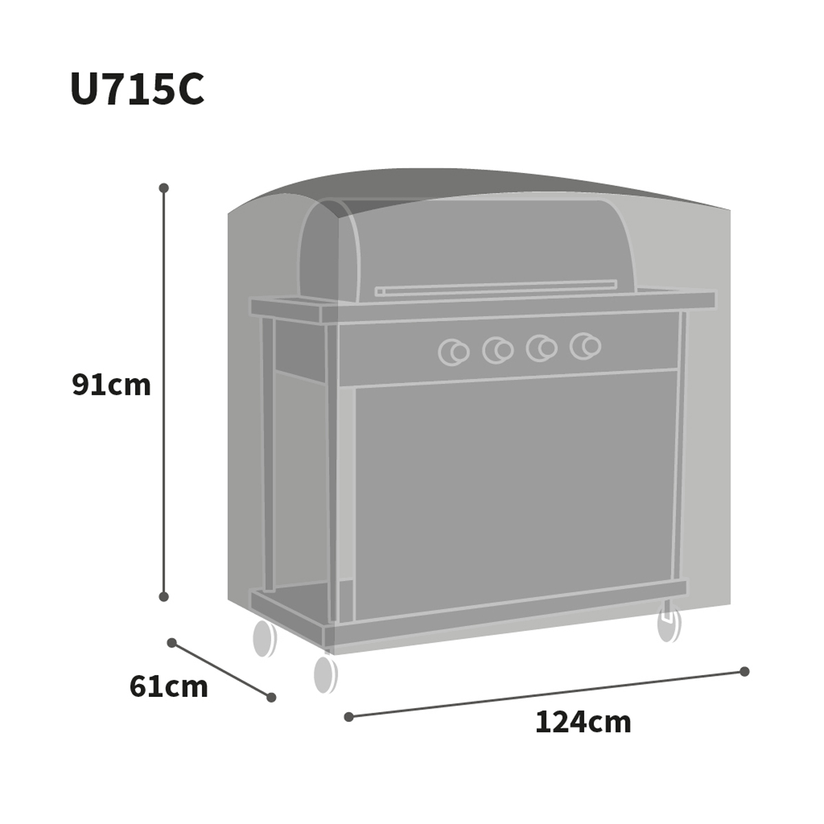 Bosmere Ultimate Protector Wagon Barbecue Graphic Size Guide