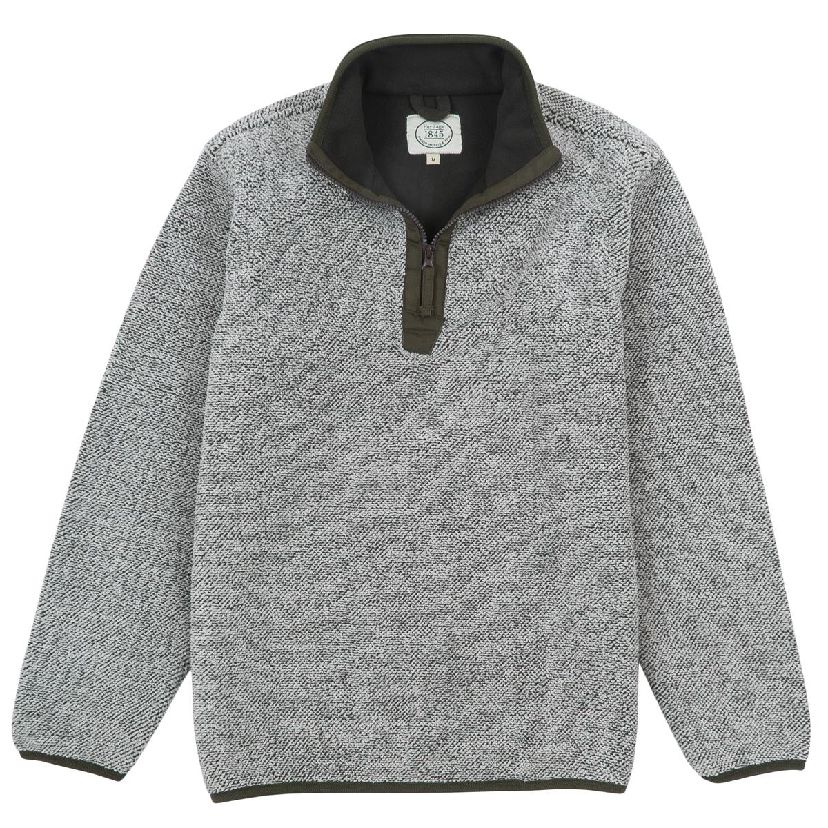 Heritage 1845 Mens Dinmore Fleece Zip Neck Jumper Light Olive XL