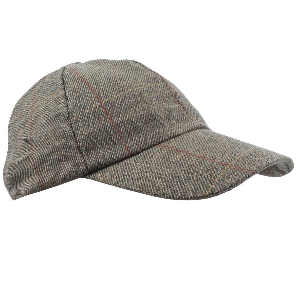 Heritage 1845 Unisex Tweed Baseball Style Country Cap Olive