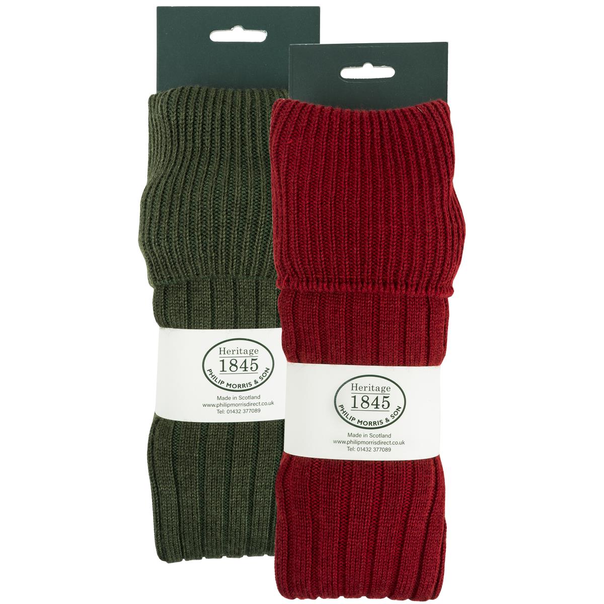 Heritage 1845 Mens Jura Classic Boot Sock Twin Pack Spruce/ Brick Red 7-11