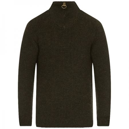 Barbour Mens New Tyne Half Zip Sweater Olive XL