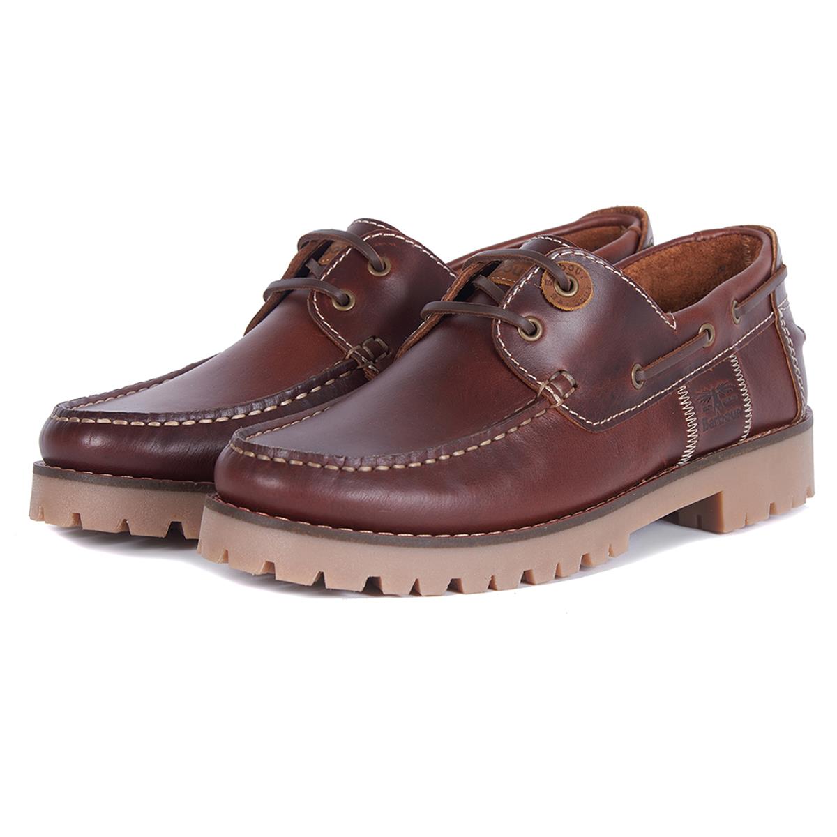 Barbour Mens Stern Shoes Mahogany Leather UK 11