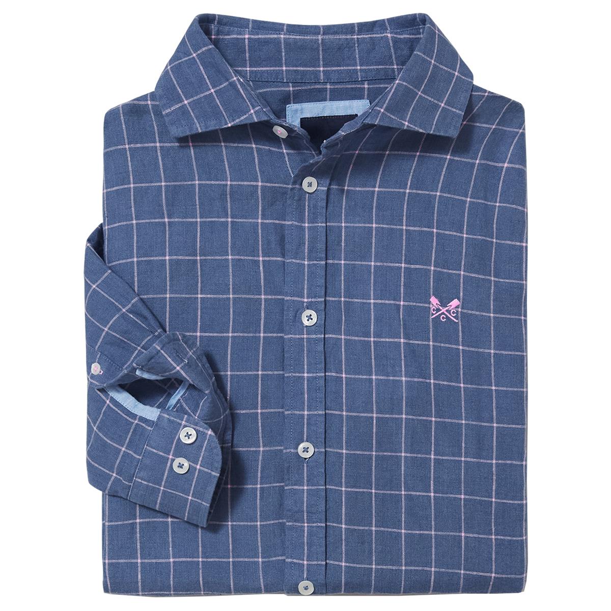 Classic linen shirt with a stylish grid check design.