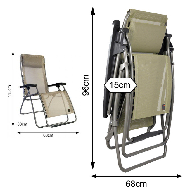 Lafuma RS Clip Recliner Measurements