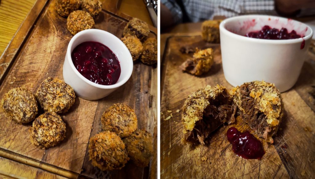 Venison Croquettes which were served with a redcurrant & chilli jam